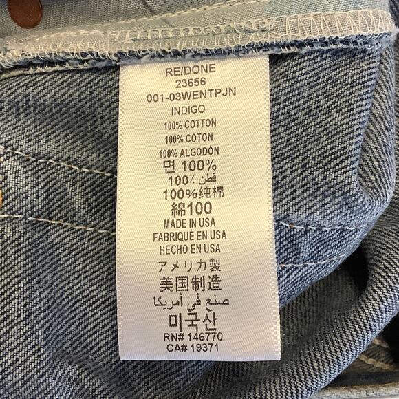 NEW! RE/DONE LEVI'S Engineered Tapered $675 msrp Size 26 Indigo Jeans G12-14 - Picture 8 of 9